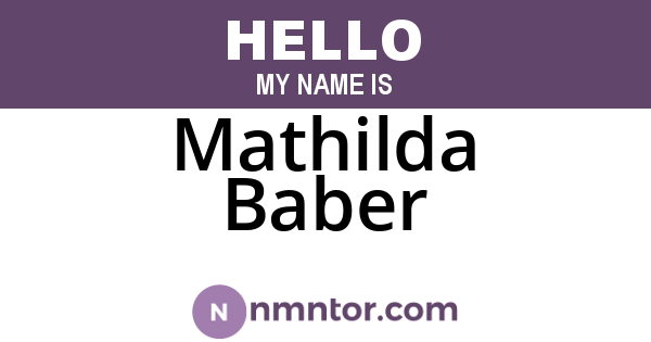 Mathilda Baber
