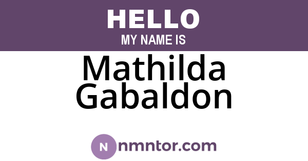 Mathilda Gabaldon