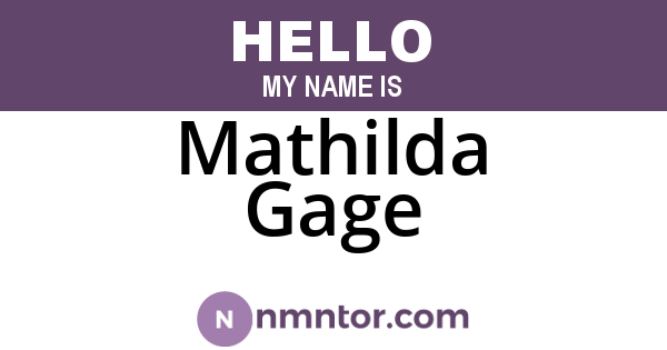 Mathilda Gage