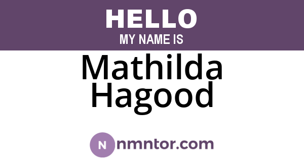 Mathilda Hagood