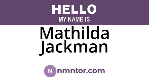 Mathilda Jackman