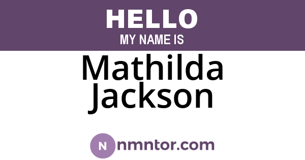 Mathilda Jackson