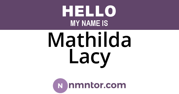 Mathilda Lacy