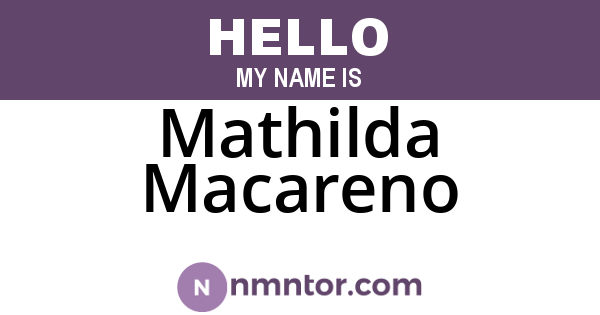Mathilda Macareno