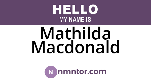 Mathilda Macdonald