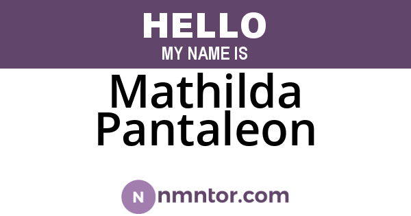 Mathilda Pantaleon