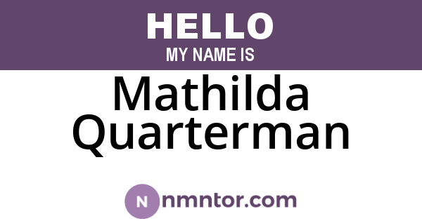Mathilda Quarterman