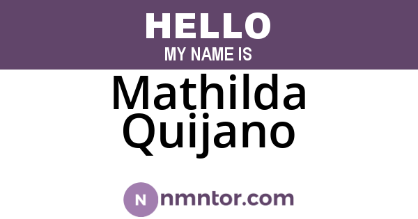 Mathilda Quijano