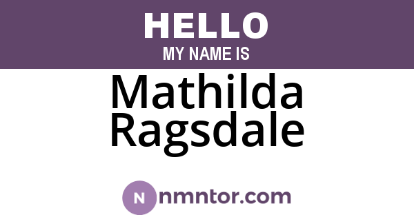 Mathilda Ragsdale