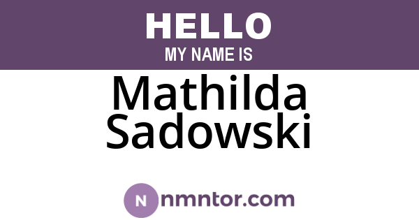 Mathilda Sadowski