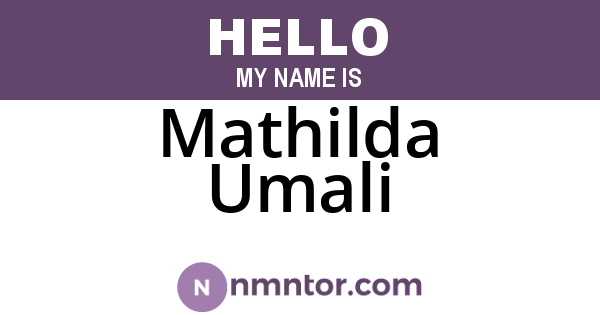 Mathilda Umali