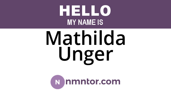 Mathilda Unger