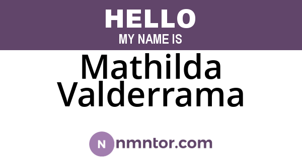 Mathilda Valderrama