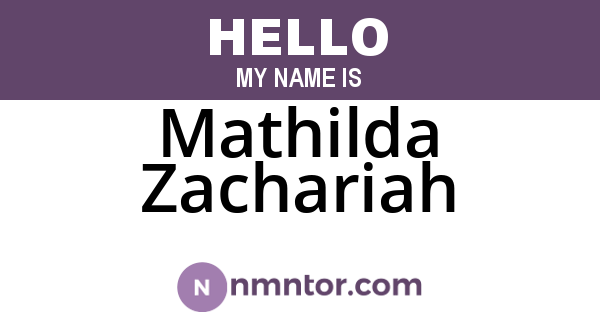 Mathilda Zachariah