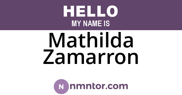 Mathilda Zamarron