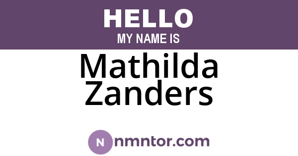 Mathilda Zanders
