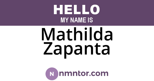 Mathilda Zapanta