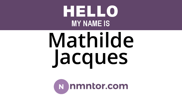 Mathilde Jacques