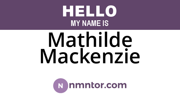 Mathilde Mackenzie