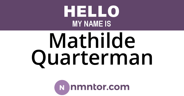 Mathilde Quarterman