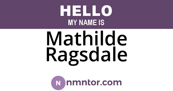Mathilde Ragsdale