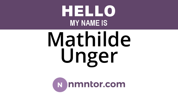 Mathilde Unger
