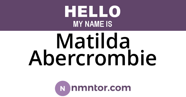 Matilda Abercrombie