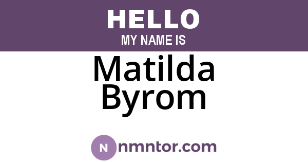 Matilda Byrom