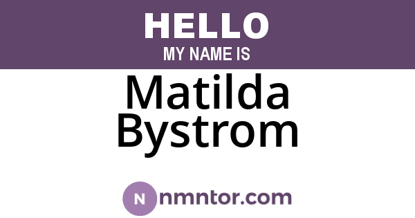 Matilda Bystrom