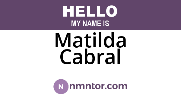 Matilda Cabral