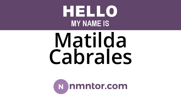 Matilda Cabrales