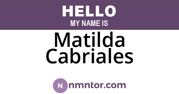 Matilda Cabriales