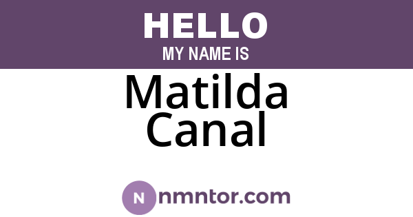 Matilda Canal