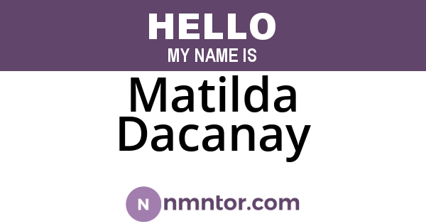 Matilda Dacanay