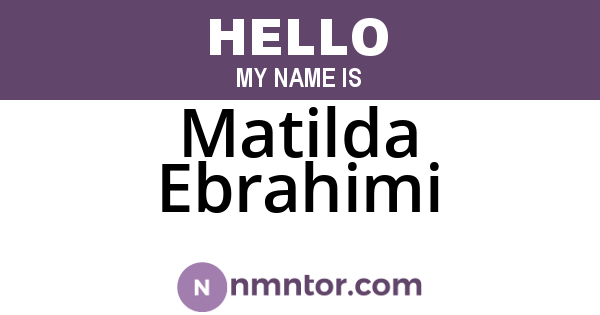 Matilda Ebrahimi