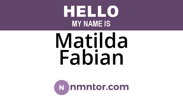 Matilda Fabian