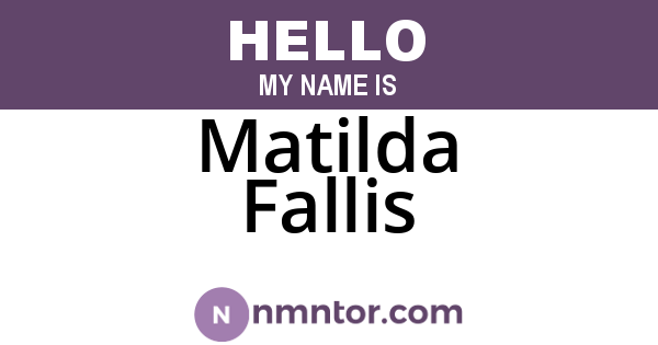 Matilda Fallis