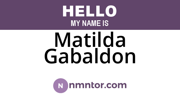 Matilda Gabaldon