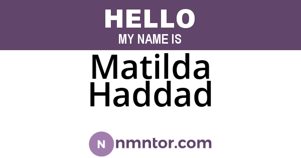 Matilda Haddad