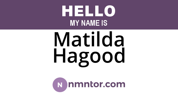 Matilda Hagood