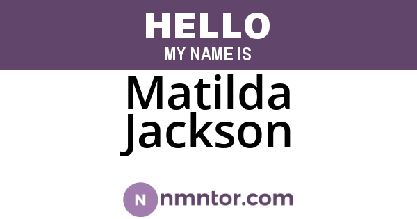 Matilda Jackson