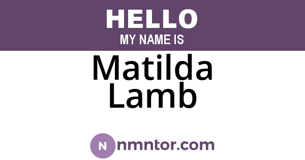 Matilda Lamb