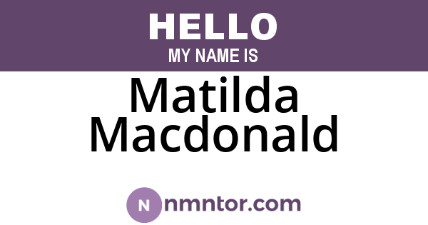 Matilda Macdonald