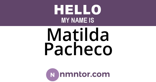 Matilda Pacheco