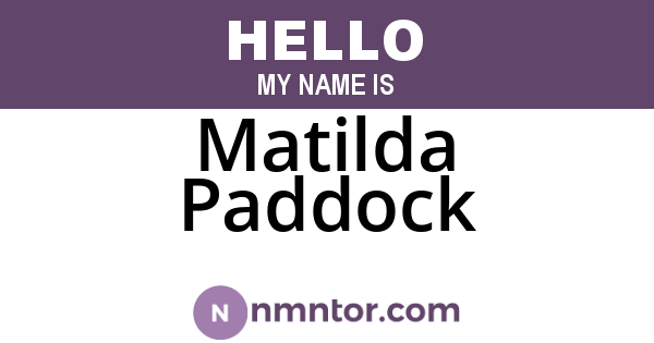 Matilda Paddock