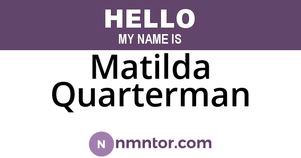Matilda Quarterman