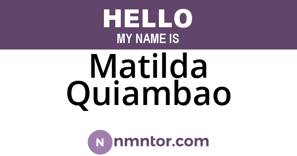 Matilda Quiambao