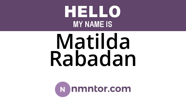 Matilda Rabadan