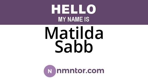 Matilda Sabb