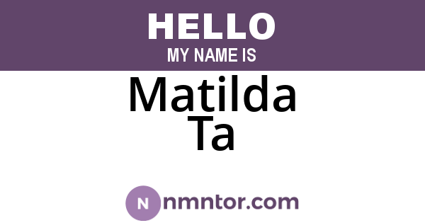 Matilda Ta
